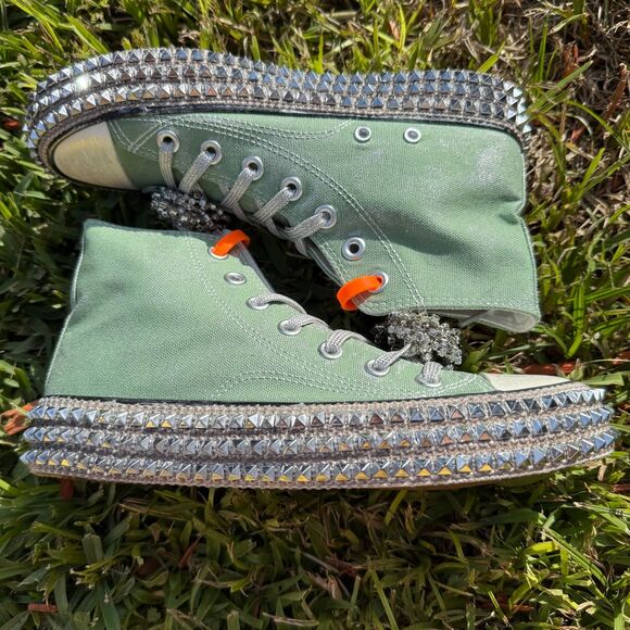 Free People Nan Ku Cruise Studded Hi Top Sneakers in Aloe Size 8 - Picture 4 of 7